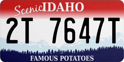 ID license plate 2T7647T