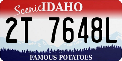 ID license plate 2T7648L