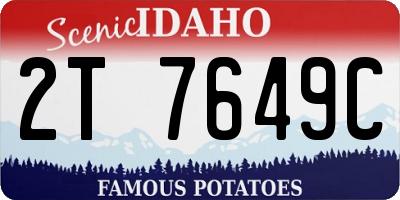 ID license plate 2T7649C