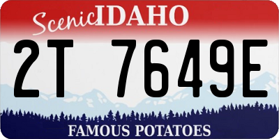 ID license plate 2T7649E