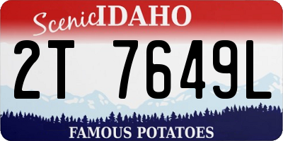 ID license plate 2T7649L