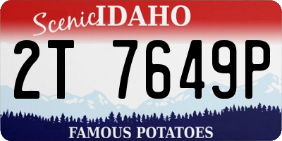 ID license plate 2T7649P