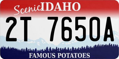ID license plate 2T7650A