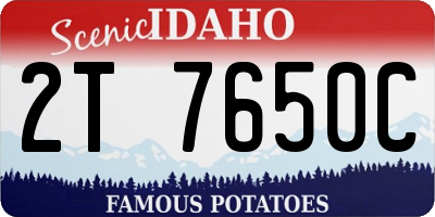 ID license plate 2T7650C