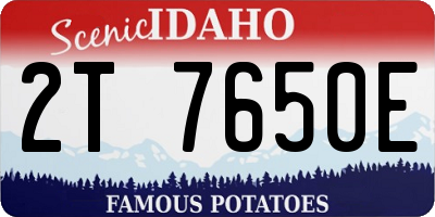 ID license plate 2T7650E