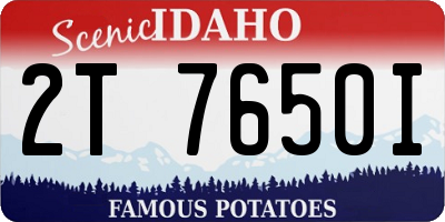 ID license plate 2T7650I