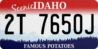 ID license plate 2T7650J