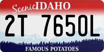 ID license plate 2T7650L
