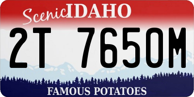 ID license plate 2T7650M