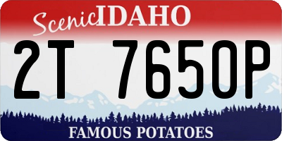 ID license plate 2T7650P