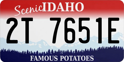ID license plate 2T7651E