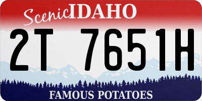 ID license plate 2T7651H