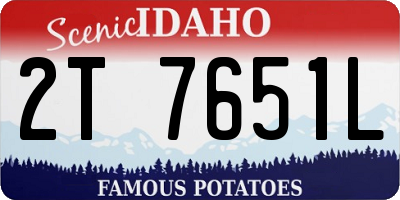 ID license plate 2T7651L