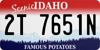 ID license plate 2T7651N