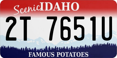 ID license plate 2T7651U