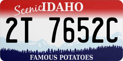 ID license plate 2T7652C
