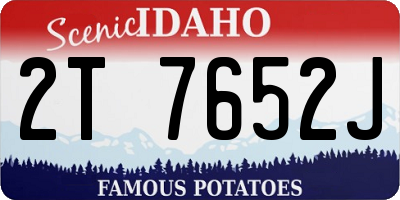 ID license plate 2T7652J