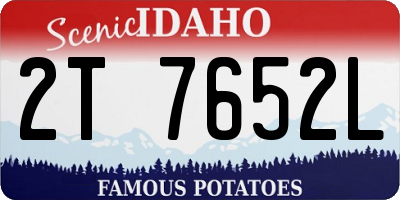 ID license plate 2T7652L