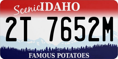 ID license plate 2T7652M