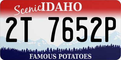 ID license plate 2T7652P