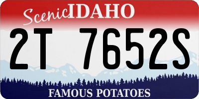 ID license plate 2T7652S