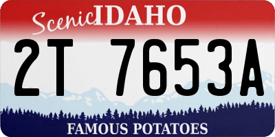 ID license plate 2T7653A