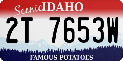 ID license plate 2T7653W