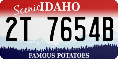 ID license plate 2T7654B