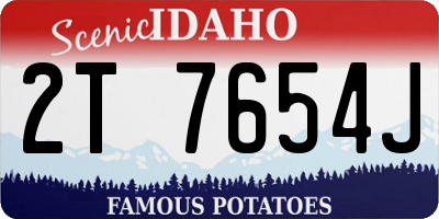 ID license plate 2T7654J