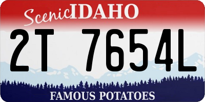 ID license plate 2T7654L