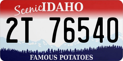 ID license plate 2T7654O