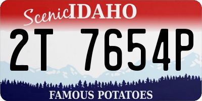 ID license plate 2T7654P