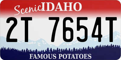 ID license plate 2T7654T