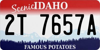ID license plate 2T7657A