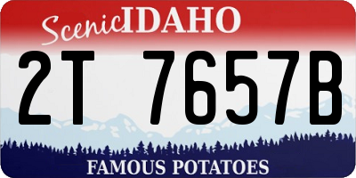 ID license plate 2T7657B