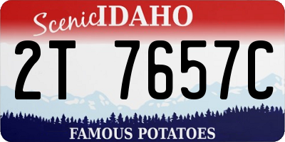 ID license plate 2T7657C