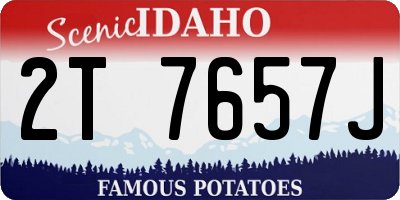 ID license plate 2T7657J