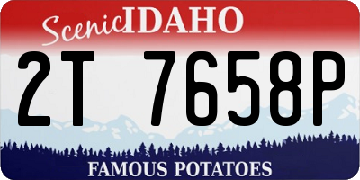 ID license plate 2T7658P