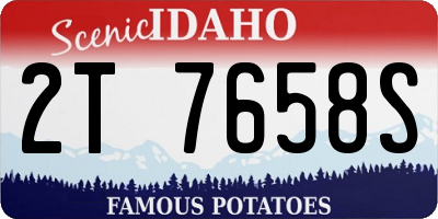 ID license plate 2T7658S