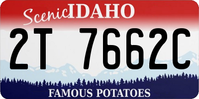 ID license plate 2T7662C