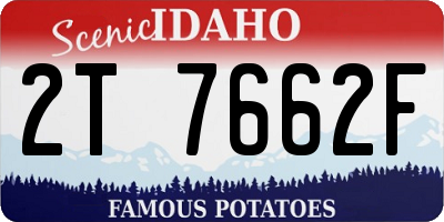 ID license plate 2T7662F