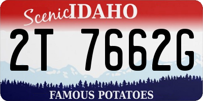 ID license plate 2T7662G