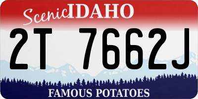 ID license plate 2T7662J