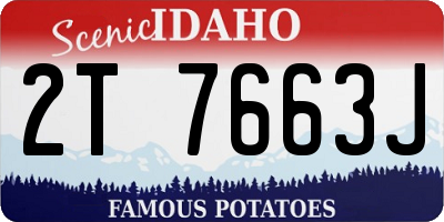 ID license plate 2T7663J