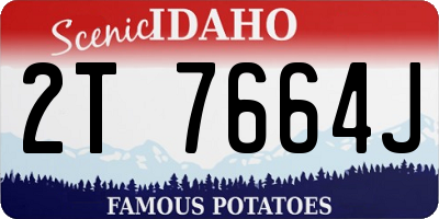 ID license plate 2T7664J