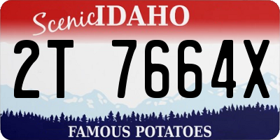 ID license plate 2T7664X