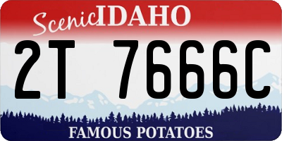 ID license plate 2T7666C