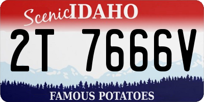 ID license plate 2T7666V