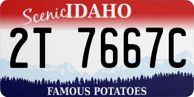 ID license plate 2T7667C