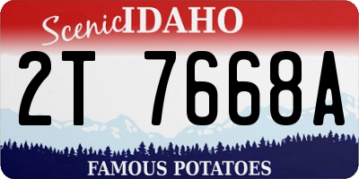 ID license plate 2T7668A